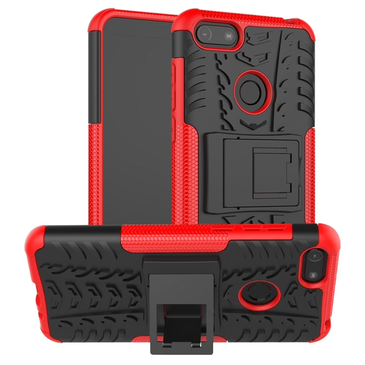 Tire Texture Shockproof TPU+PC Protective Case with Holder, For Motorola E6 Play, For Huawei Honor 9X Pro, For Huawei Y9 Prime