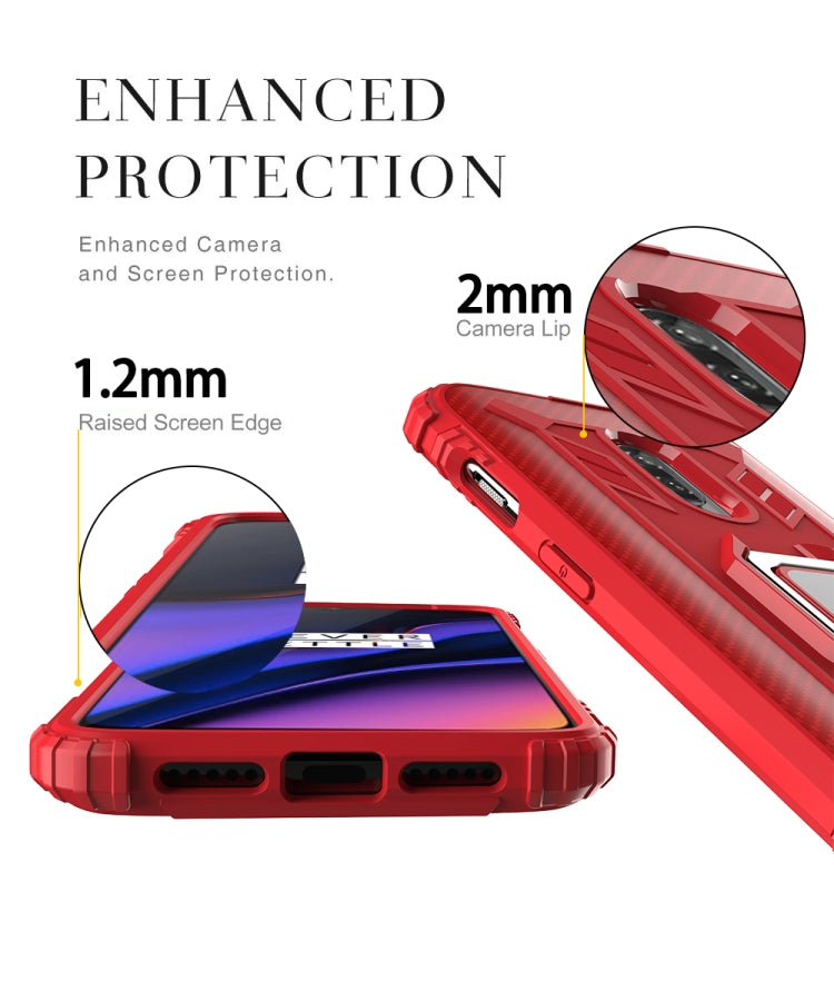 Carbon Fiber Protective Case with 360 Degree Rotating Ring Holder, For OnePlus 7 / 6T, For Vivo U20 / Z5i, For Vivo Y5S