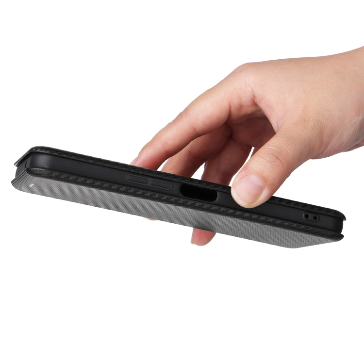 Carbon Fiber Texture Magnetic Leather Phone Case