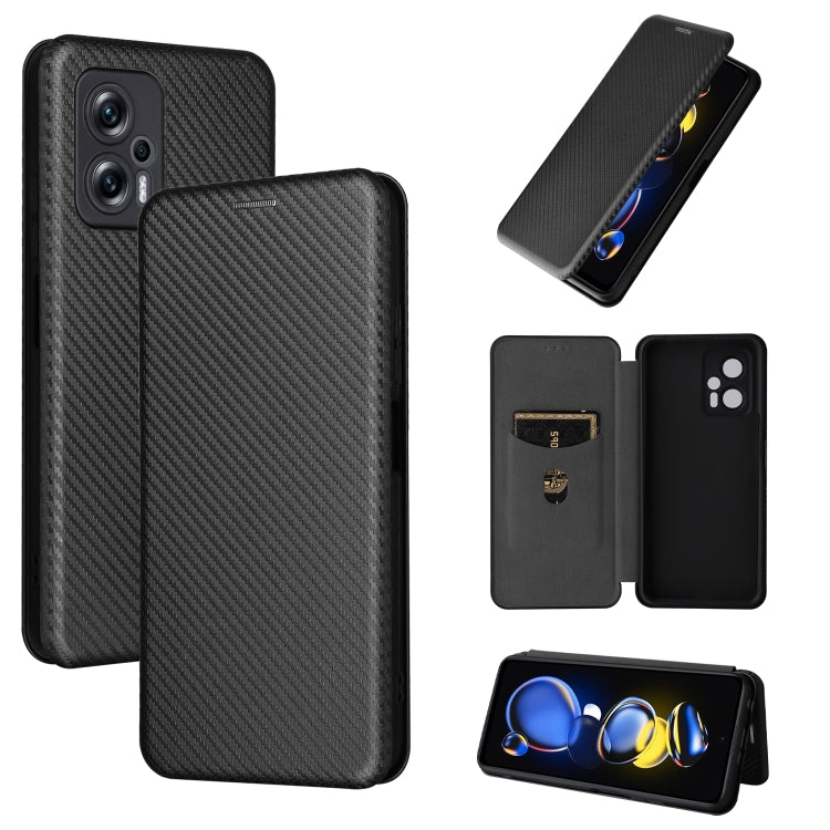 Carbon Fiber Texture Magnetic Leather Phone Case