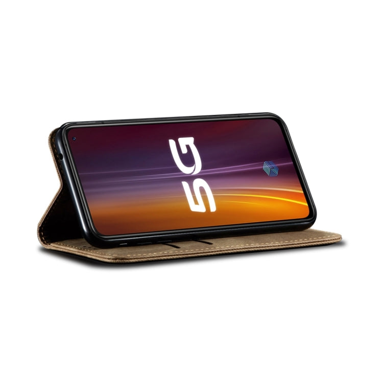 Denim Texture Casual Style Horizontal Flip Leather Case