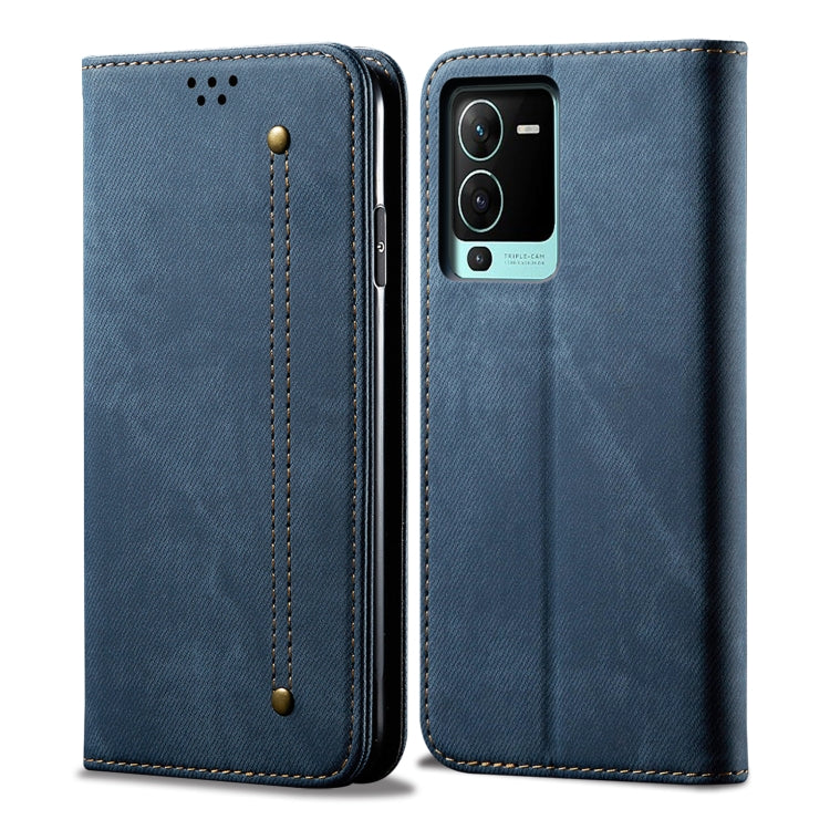 Denim Texture Casual Style Horizontal Flip Leather Case