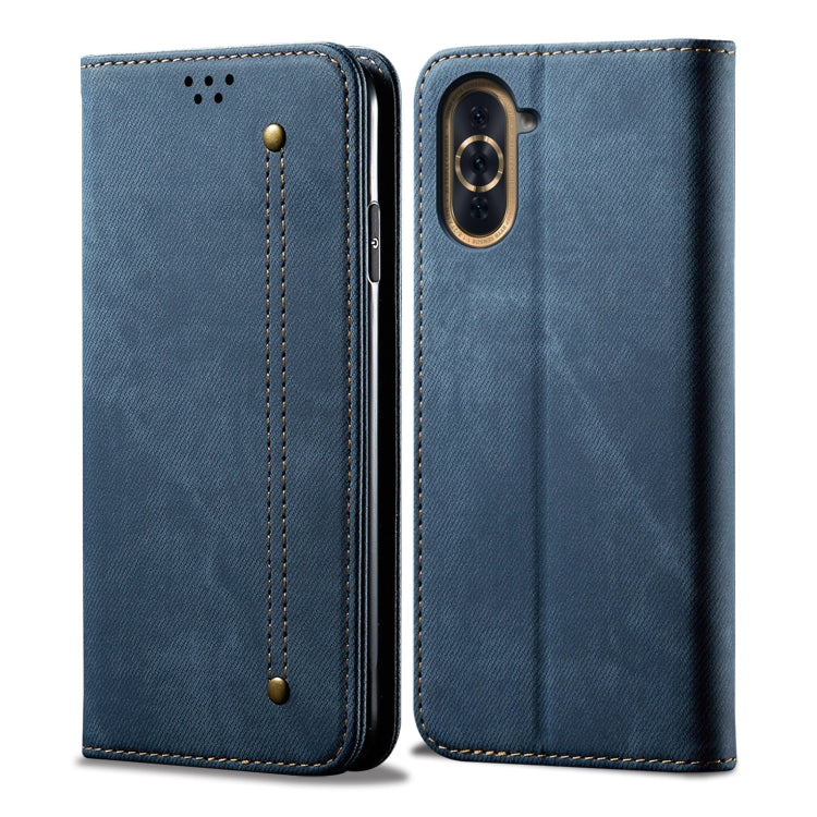 Denim Texture Casual Style Horizontal Flip Leather Case