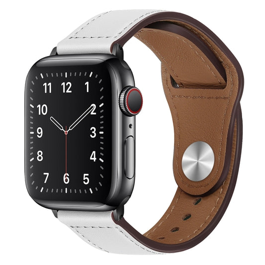 PU Leather Black Buckle Watch Band For Apple Watch Series, 7 45mm / 6&SE&5&4 44mm / 3&2&1 42mm