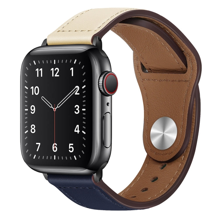 PU Leather Black Buckle Watch Band For Apple Watch Series, 7 45mm / 6&amp;SE&amp;5&amp;4 44mm / 3&amp;2&amp;1 42mm