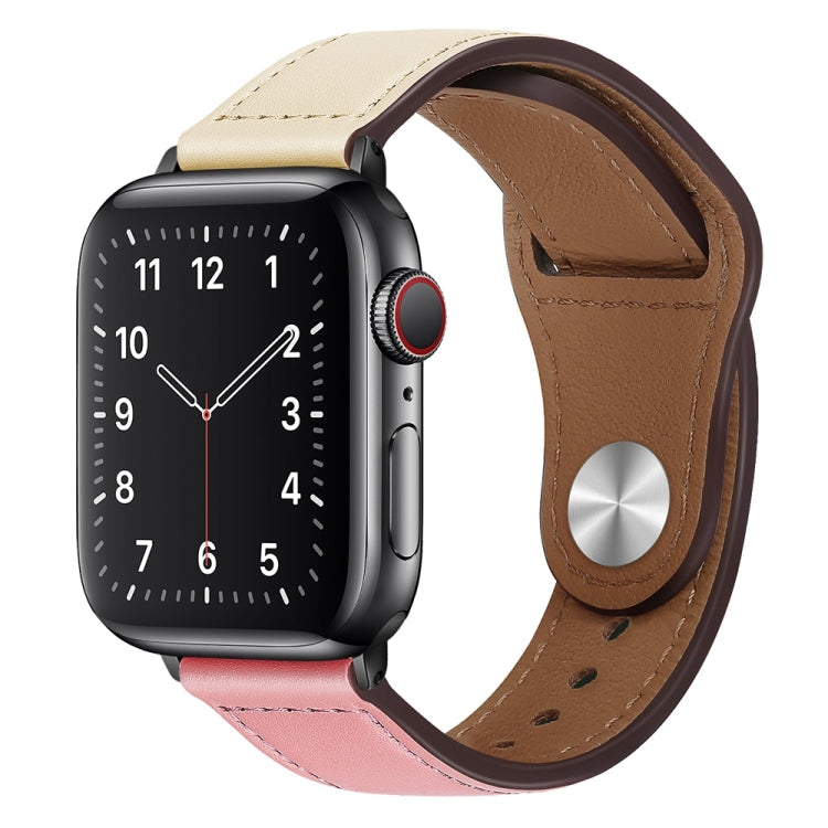 PU Leather Black Buckle Watch Band For Apple Watch Series, 7 45mm / 6&amp;SE&amp;5&amp;4 44mm / 3&amp;2&amp;1 42mm