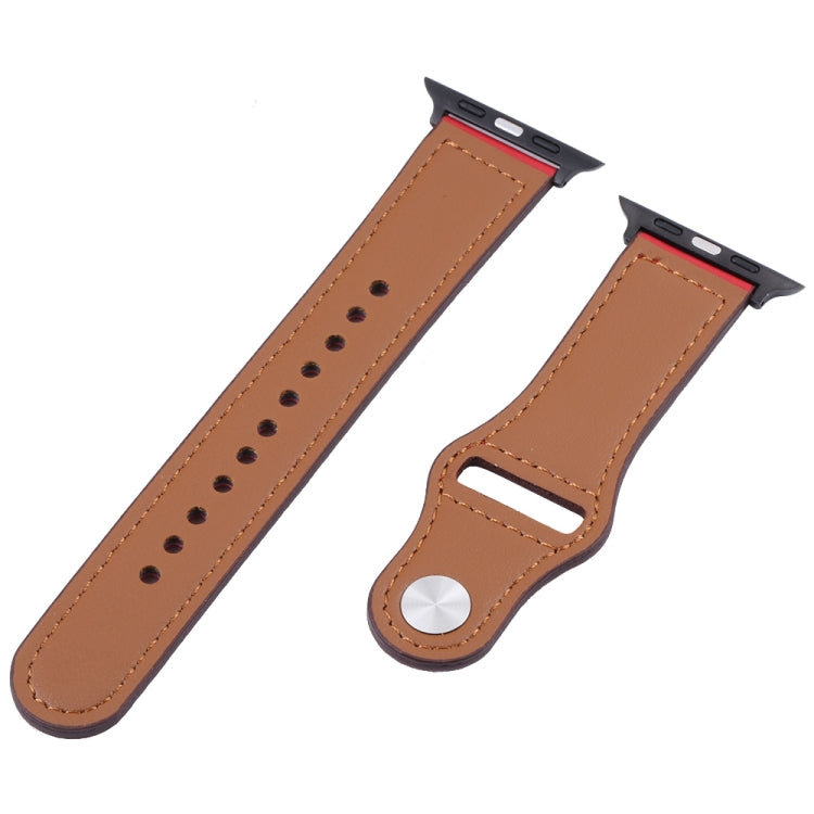 PU Leather Black Buckle Watch Band For Apple Watch Series, 7 45mm / 6&amp;SE&amp;5&amp;4 44mm / 3&amp;2&amp;1 42mm