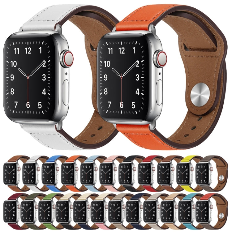 PU Leather Silver Buckle Watch Band For Apple Watch Series, 7 45mm / 6&amp;SE&amp;5&amp;4 44mm / 3&amp;2&amp;1 42mm