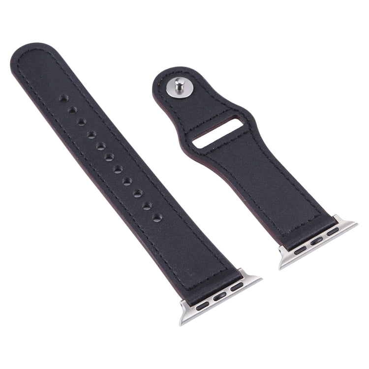 PU Leather Silver Buckle Watch Band For Apple Watch Series, 7 45mm / 6&amp;SE&amp;5&amp;4 44mm / 3&amp;2&amp;1 42mm