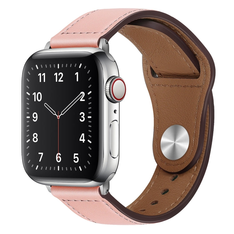 PU Leather Silver Buckle Watch Band For Apple Watch Series, 7 41mm / 6&amp;SE&amp;5&amp;4 40mm / 3&amp;2&amp;1 38mm