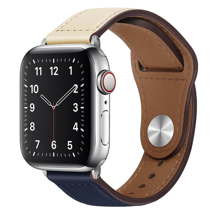 PU Leather Silver Buckle Watch Band For Apple Watch Series, 7 41mm / 6&amp;SE&amp;5&amp;4 40mm / 3&amp;2&amp;1 38mm