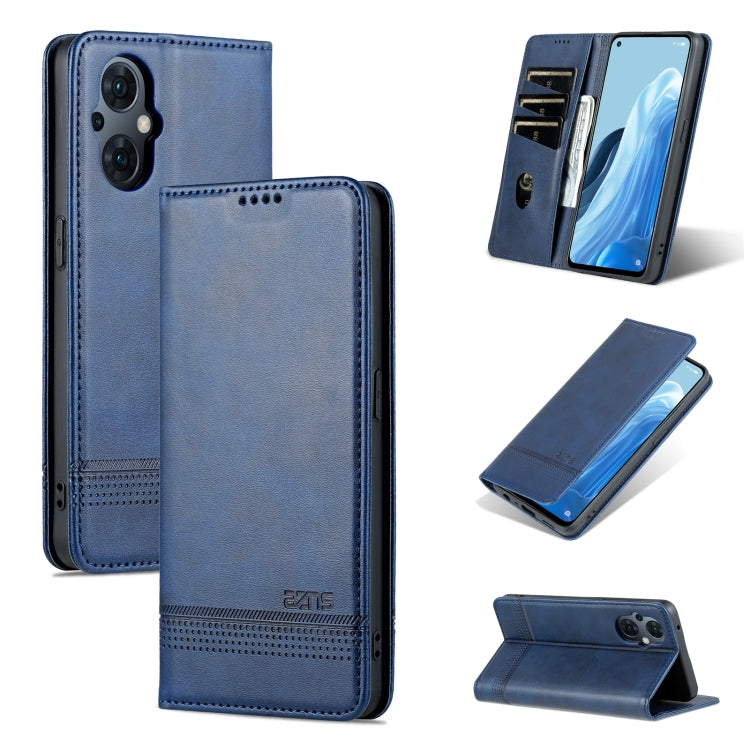 AZNS Magnetic Calf Texture Flip Leather Phone Case, For OPPO Reno8 Lite, For Honor Play 30