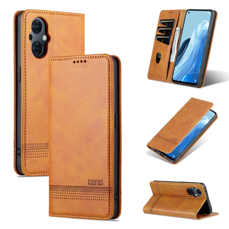 AZNS Magnetic Calf Texture Flip Leather Phone Case, For OPPO Reno8 Lite, For Honor Play 30