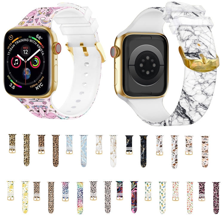 Square Buckle Color Printing Watch Band For Apple Watch Series, 7 45mm / 6&amp;SE&amp;5&amp;4 44mm / 3&amp;2&amp;1 42mm