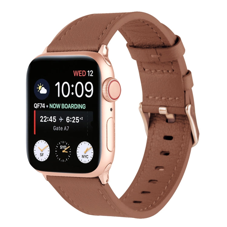 Universal Genuine Leather Watch Band For Apple Watch Series, 7 45mm / 6&amp;SE&amp;5&amp;4 44mm / 3&amp;2&amp;1 42mm, 7 41mm / 6&amp;SE&amp;5&amp;4 40mm / 3&amp;2&amp;1 38mm