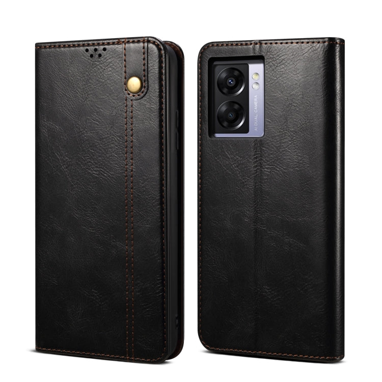 Oil Wax Crazy Horse Texture Leather Phone Case