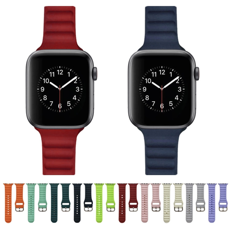 Single Color Silicone Watch Band For Apple Watch Series, 7 45mm / 6&amp;SE&amp;5&amp;4 44mm / 3&amp;2&amp;1 42mm, 7 41mm / 6&amp;SE&amp;5&amp;4 40mm / 3&amp;2&amp;1 38mm