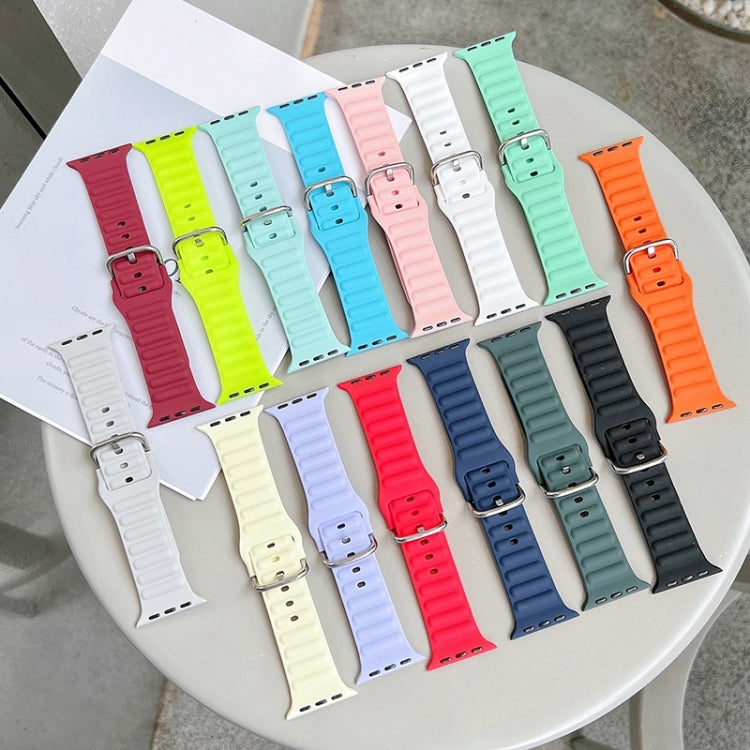 Single Color Silicone Watch Band For Apple Watch Series, 7 45mm / 6&amp;SE&amp;5&amp;4 44mm / 3&amp;2&amp;1 42mm, 7 41mm / 6&amp;SE&amp;5&amp;4 40mm / 3&amp;2&amp;1 38mm