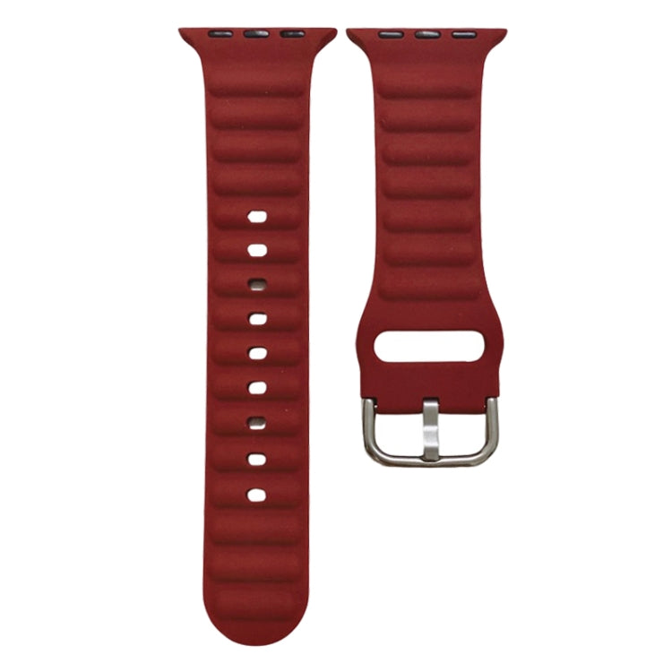 Single Color Silicone Watch Band For Apple Watch Series, 7 45mm / 6&amp;SE&amp;5&amp;4 44mm / 3&amp;2&amp;1 42mm, 7 41mm / 6&amp;SE&amp;5&amp;4 40mm / 3&amp;2&amp;1 38mm