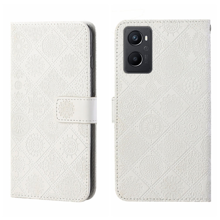 Ethnic Style Embossed Pattern Leather Phone Case, For OPPO A96 4G