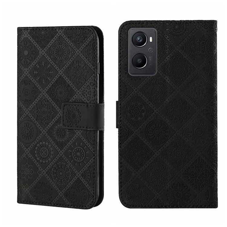 Ethnic Style Embossed Pattern Leather Phone Case, For OPPO A96 4G