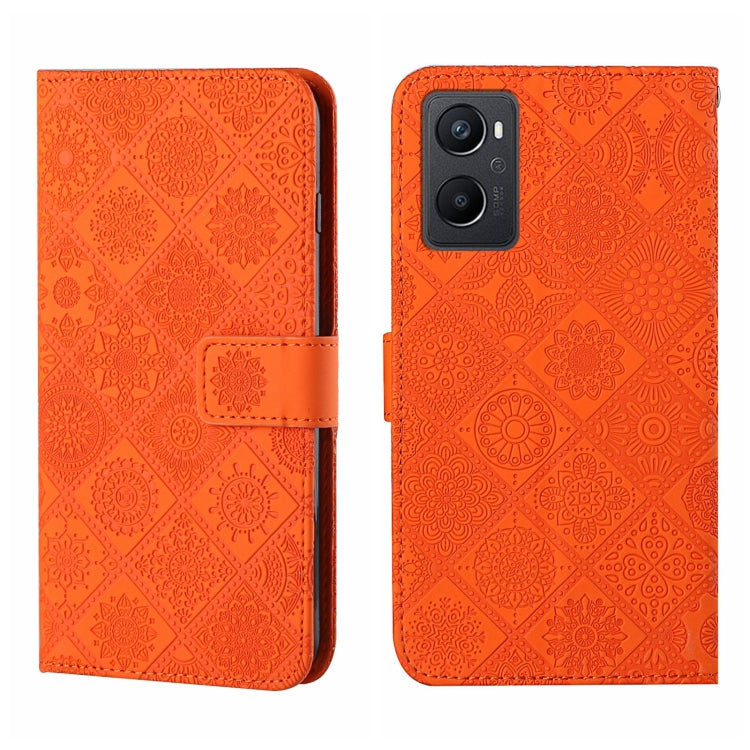 Ethnic Style Embossed Pattern Leather Phone Case, For OPPO A96 4G