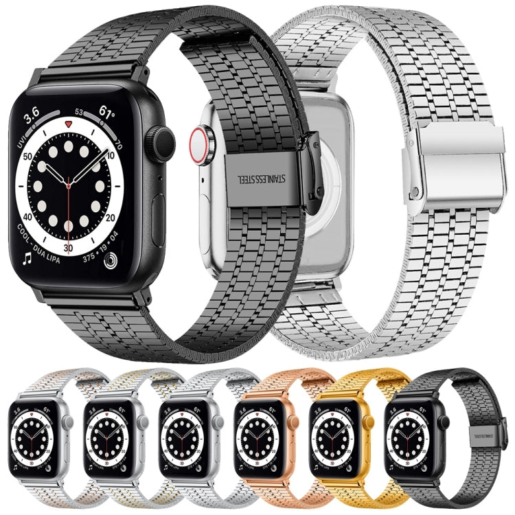 Steel Watch Band For Apple Watch Series, 7 45mm / 6&SE&5&4 44mm / 3&2&1 42mm, 7 41mm / 6&SE&5&4 40mm / 3&2&1 38mm