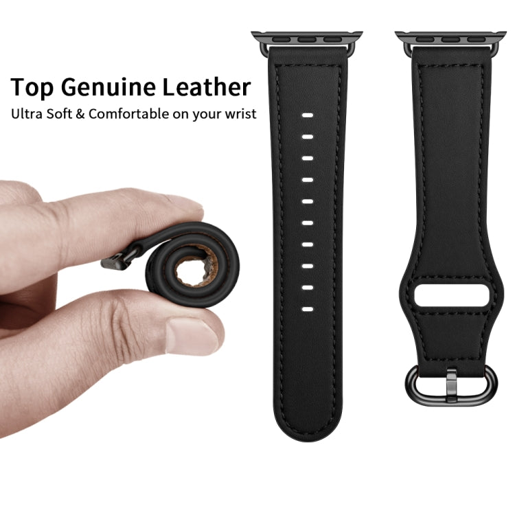 Genuine Leather Watch Band For Apple Watch Series, 7 45mm / 6&amp;SE&amp;5&amp;4 44mm / 3&amp;2&amp;1 42mm, 7 41mm / 6&amp;SE&amp;5&amp;4 40mm / 3&amp;2&amp;1 38mm