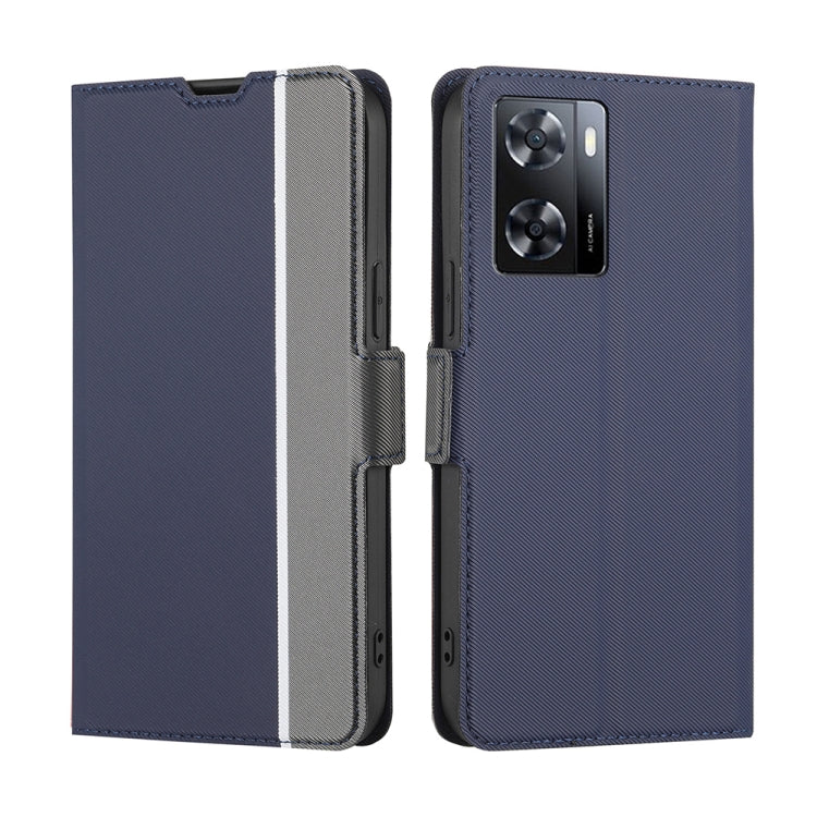 Twill Texture Side Button Leather Phone Case, For OPPO A57 4G 2022, For OPPO A57 5G 2022 / Realme Q5i, For OPPO Reno 8 5G, For OPPO Reno 8 Pro 5G, For OPPO Reno 8 Pro+ 5G, For OPPO Reno7 A JP Version