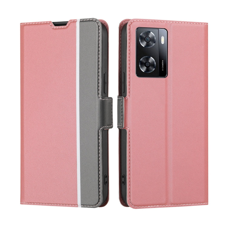 Twill Texture Side Button Leather Phone Case, For OPPO A57 4G 2022, For OPPO A57 5G 2022 / Realme Q5i, For OPPO Reno 8 5G, For OPPO Reno 8 Pro 5G, For OPPO Reno 8 Pro+ 5G, For OPPO Reno7 A JP Version