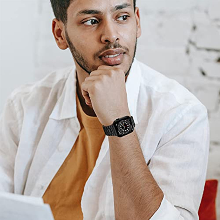 5-bead Stainless Steel Watch Band For Apple Watch Series, 7 45mm / 6&amp;SE&amp;5&amp;4 44mm / 3&amp;2&amp;1 42mm, 7 41mm / 6&amp;SE&amp;5&amp;4 40mm / 3&amp;2&amp;1 38mm