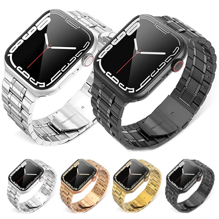 5-bead Stainless Steel Watch Band For Apple Watch Series, 7 45mm / 6&amp;SE&amp;5&amp;4 44mm / 3&amp;2&amp;1 42mm, 7 41mm / 6&amp;SE&amp;5&amp;4 40mm / 3&amp;2&amp;1 38mm