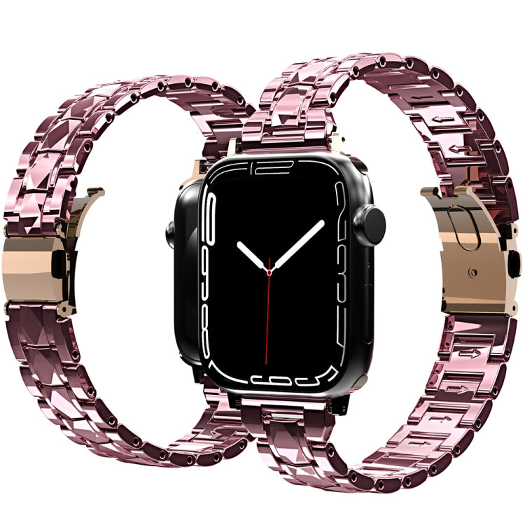 Electroplated Acrylic Watch Band For Apple Watch Series, 7 45mm / 6&amp;SE&amp;5&amp;4 44mm / 3&amp;2&amp;1 42mm, 7 41mm / 6&amp;SE&amp;5&amp;4 40mm / 3&amp;2&amp;1 38mm