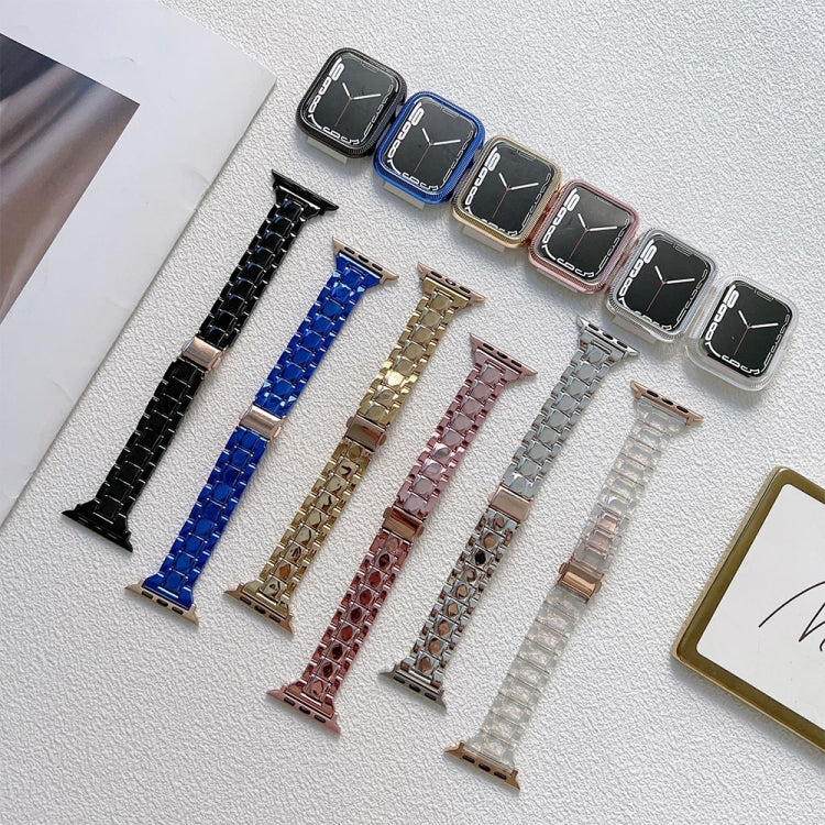 Electroplated Acrylic Watch Band For Apple Watch Series, 7 45mm / 6&amp;SE&amp;5&amp;4 44mm / 3&amp;2&amp;1 42mm, 7 41mm / 6&amp;SE&amp;5&amp;4 40mm / 3&amp;2&amp;1 38mm