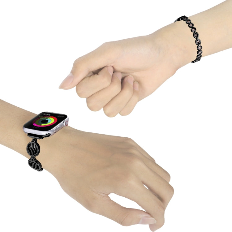 Crystal Texture Metal Watch Band For Apple Watch Series, 7 45mm / 6&amp;SE&amp;5&amp;4 44mm / 3&amp;2&amp;1 42mm, 7 41mm / 6&amp;SE&amp;5&amp;4 40mm / 3&amp;2&amp;1 38mm