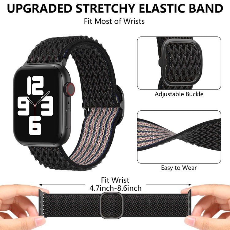 Wave Nylon Watch Band For Apple Watch Series, 7 45mm / 6&SE&5&4 44mm / 3&2&1 42mm, 7 41mm / 6&SE&5&4 40mm / 3&2&1 38mm