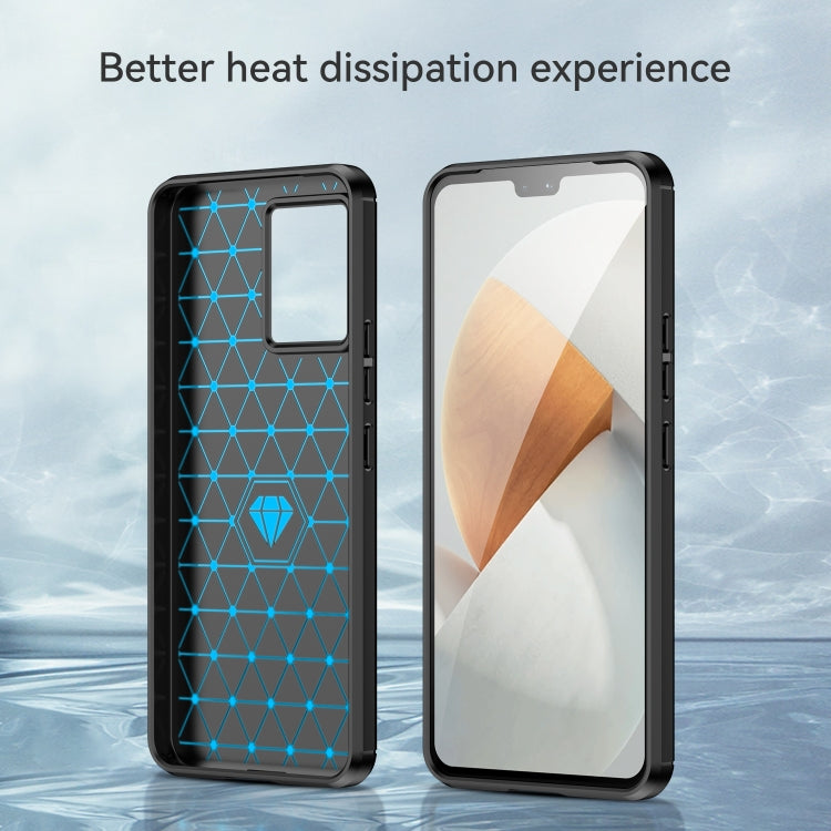 Brushed Texture Carbon Fiber TPU Phone Case, For vivo S12, For vivo V23 5G, For vivo S12 Pro, For vivo V23 Pro, For vivo T1 5G, For vivo Y55 5G, For vivo Y75 5G