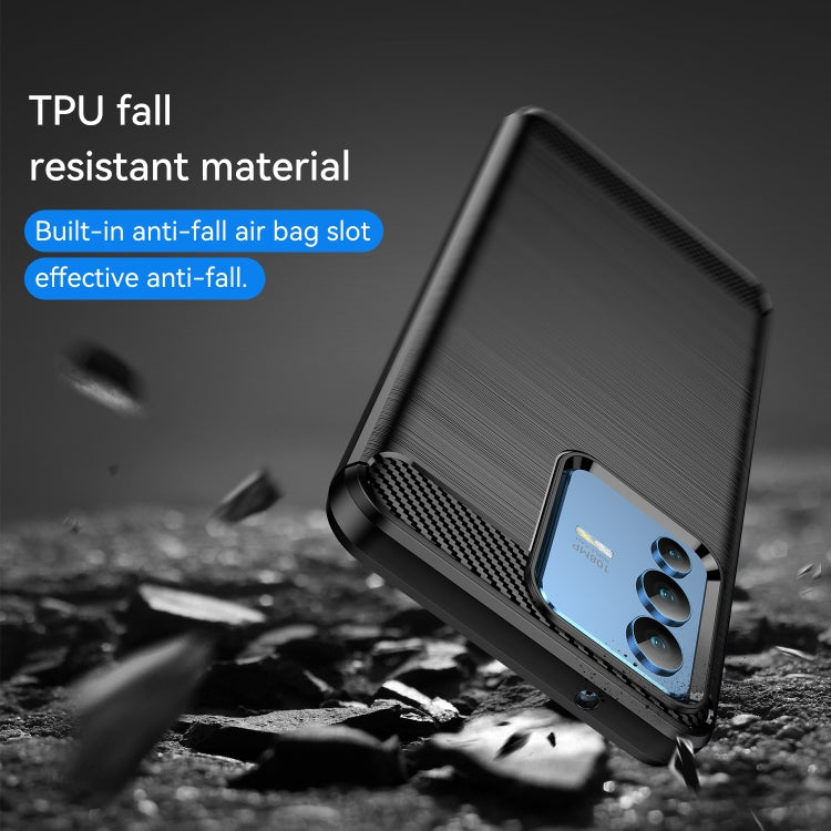 Brushed Texture Carbon Fiber TPU Phone Case, For vivo S12, For vivo V23 5G, For vivo S12 Pro, For vivo V23 Pro, For vivo T1 5G, For vivo Y55 5G, For vivo Y75 5G