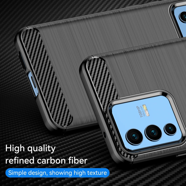 Brushed Texture Carbon Fiber TPU Phone Case, For vivo S12, For vivo V23 5G, For vivo S12 Pro, For vivo V23 Pro, For vivo T1 5G, For vivo Y55 5G, For vivo Y75 5G