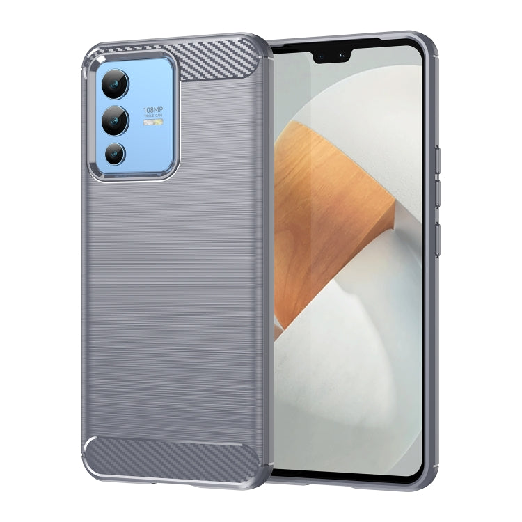 Brushed Texture Carbon Fiber TPU Phone Case, For vivo S12, For vivo V23 5G, For vivo S12 Pro, For vivo V23 Pro, For vivo T1 5G, For vivo Y55 5G, For vivo Y75 5G