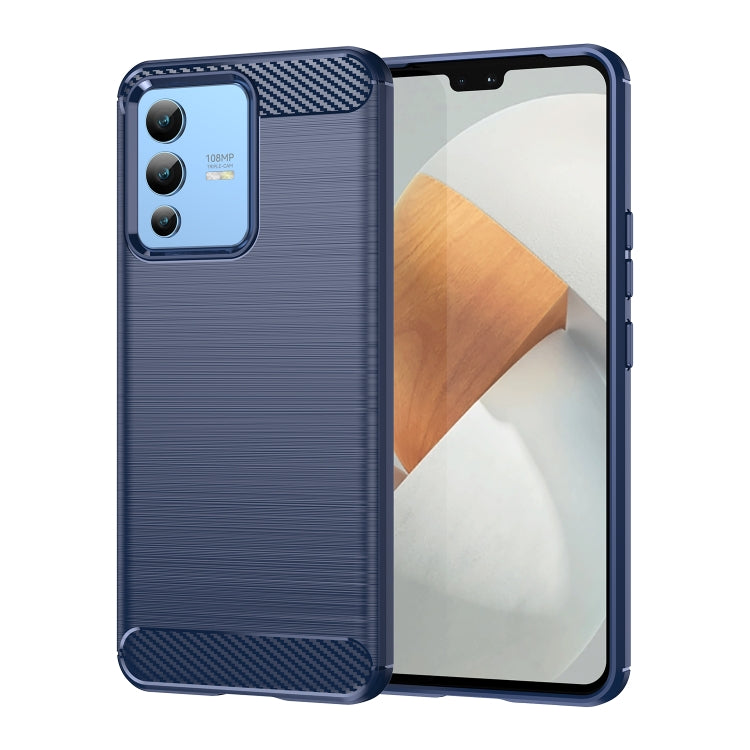 Brushed Texture Carbon Fiber TPU Phone Case, For vivo S12, For vivo V23 5G, For vivo S12 Pro, For vivo V23 Pro, For vivo T1 5G, For vivo Y55 5G, For vivo Y75 5G