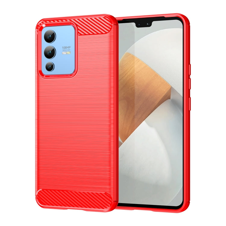 Brushed Texture Carbon Fiber TPU Phone Case, For vivo S12, For vivo V23 5G, For vivo S12 Pro, For vivo V23 Pro, For vivo T1 5G, For vivo Y55 5G, For vivo Y75 5G