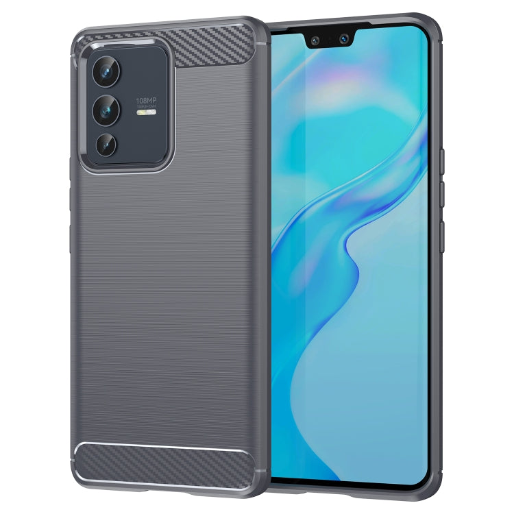 Brushed Texture Carbon Fiber TPU Phone Case, For vivo S12, For vivo V23 5G, For vivo S12 Pro, For vivo V23 Pro, For vivo T1 5G, For vivo Y55 5G, For vivo Y75 5G