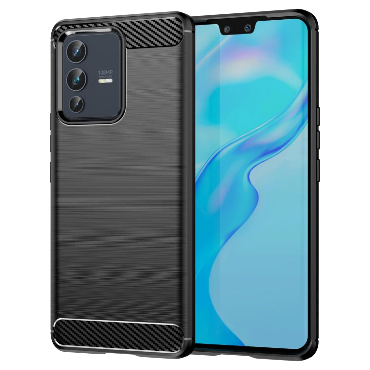 Brushed Texture Carbon Fiber TPU Phone Case, For vivo S12, For vivo V23 5G, For vivo S12 Pro, For vivo V23 Pro, For vivo T1 5G, For vivo Y55 5G, For vivo Y75 5G