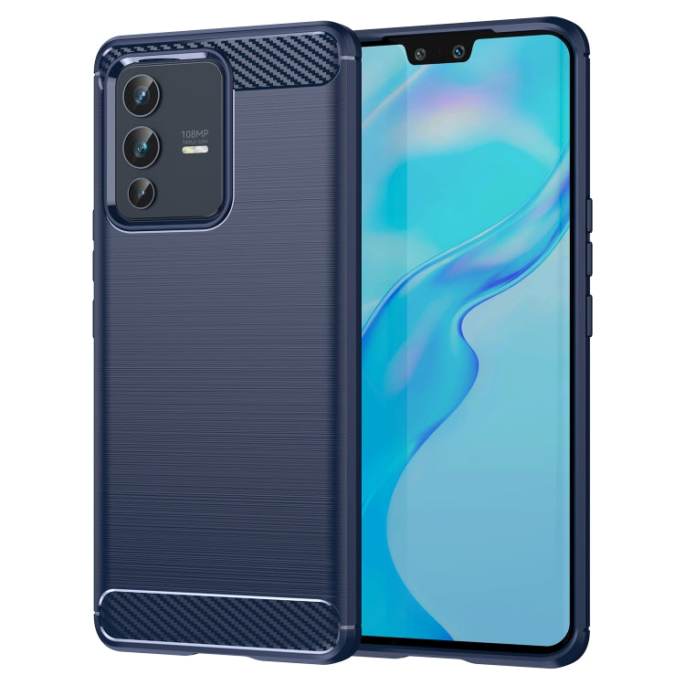 Brushed Texture Carbon Fiber TPU Phone Case, For vivo S12, For vivo V23 5G, For vivo S12 Pro, For vivo V23 Pro, For vivo T1 5G, For vivo Y55 5G, For vivo Y75 5G