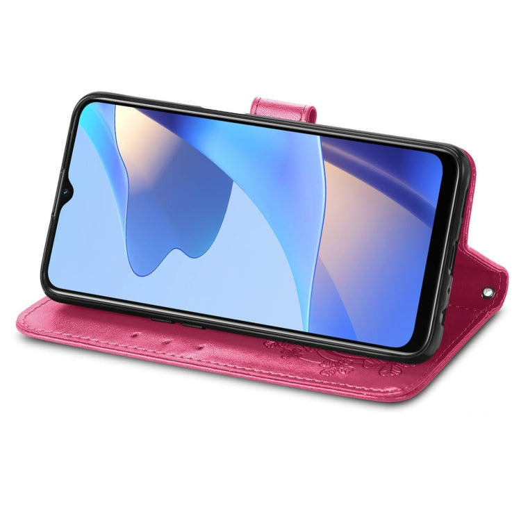 Four-leaf Clasp Embossed Buckle Leather Phone Case