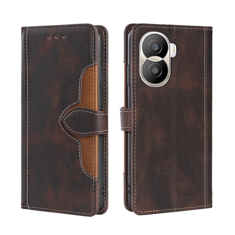 Skin Feel Magnetic Buckle Leather Phone Case, For vivo iQOO 10, For vivo iQOO 10 Pro 5G, For Nothing Phone 1, For OnePlus 10T, For Realme C30 4G/Narzo 50i Prime, For Honor X40i