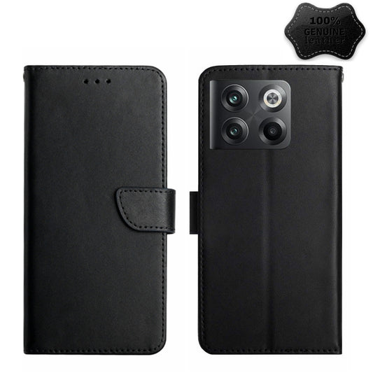 HT02 Genuine Leather Fingerprint-proof Flip Phone Case, For OnePlus 10T / Ace Pro, For OPPO Reno8 5G, For OPPO Reno8 Pro+ / Reno8 Pro