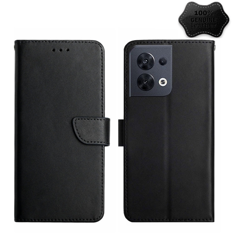 HT02 Genuine Leather Fingerprint-proof Flip Phone Case, For OnePlus 10T / Ace Pro, For OPPO Reno8 5G, For OPPO Reno8 Pro+ / Reno8 Pro