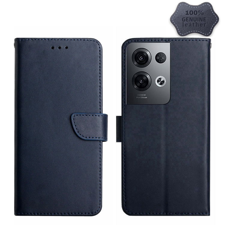 HT02 Genuine Leather Fingerprint-proof Flip Phone Case, For OnePlus 10T / Ace Pro, For OPPO Reno8 5G, For OPPO Reno8 Pro+ / Reno8 Pro